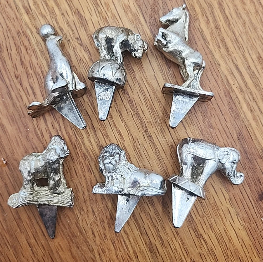 Vintage Reed & Barton Silver Plate Circus Animal Birthday Cake Candle Holders